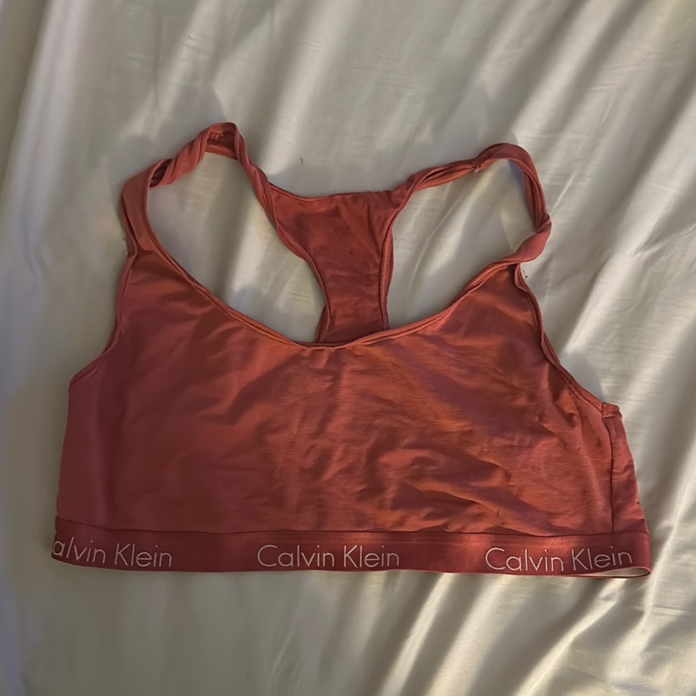 Calvin Klein Pink Racerback Sports Bra